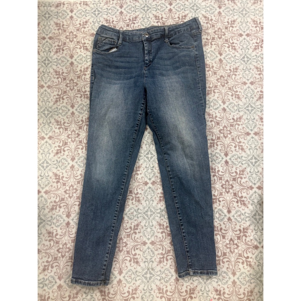 Nautica Womens Size 16 Skinny Jeans Medium Wash Stretch Denim Blue Pants